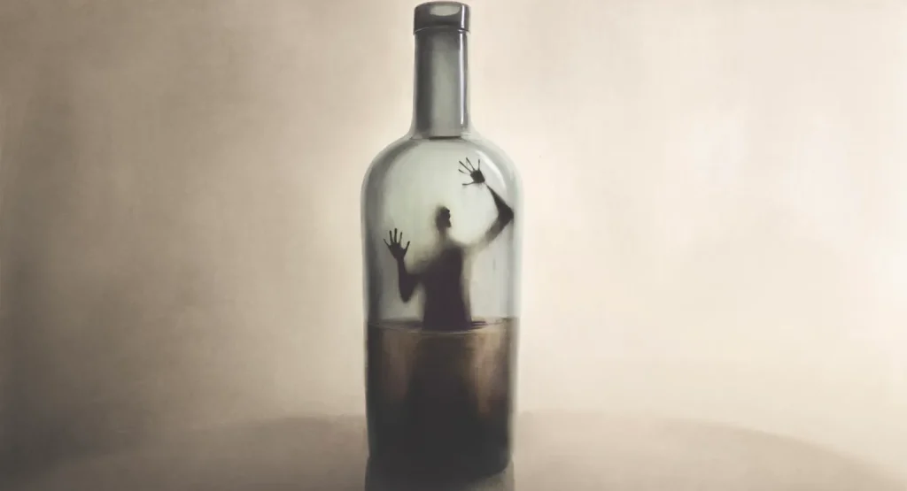 Bottle with human inside